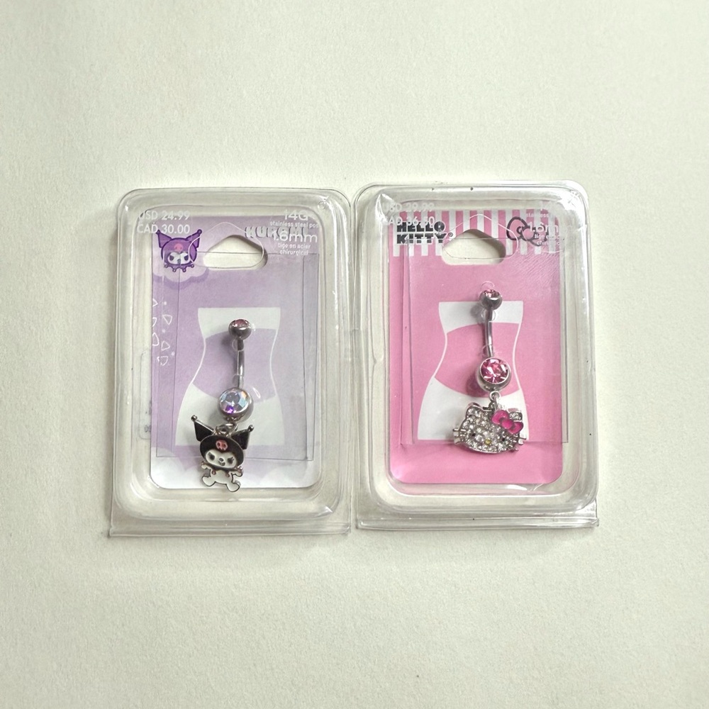 Hello Kitty and Kuromi Belly Rings